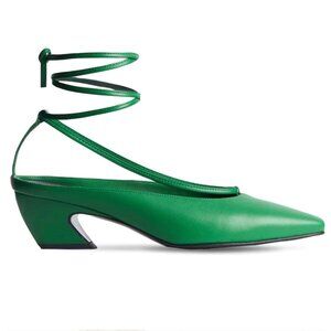 CO Green Lace Up Pumps, Size 6.5-7